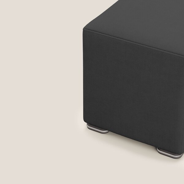 Cube pouf in tessuto morbido impermeabile T02 nero
