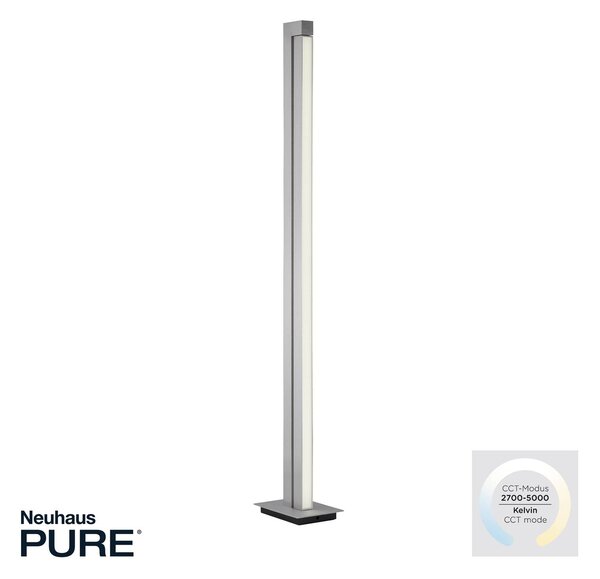 PURE Lampada da terra a LED Lines Floor, dimmerabile, Alluminio / Grigio / Zincato, Soggiorno / Sala da pranzo, Metallo, Moderno, Lampada LED da terra