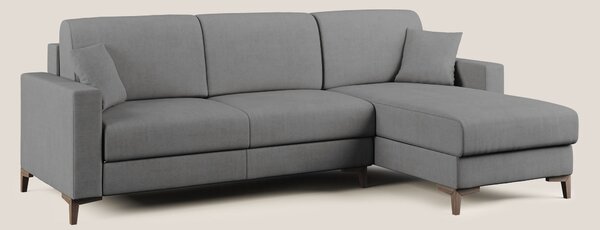 Kafka divano letto angolare in morbido tessuto impermeabile T02 grigio