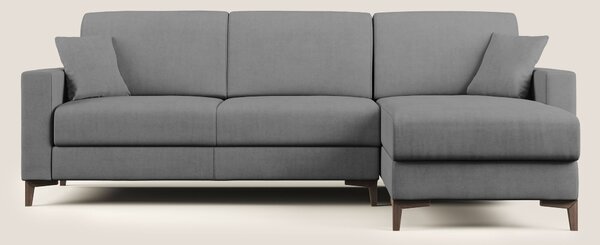Kafka divano letto angolare in morbido tessuto impermeabile T02 grigio