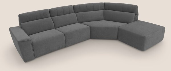 Clark Divano angolare con opzione relax elettrico in tessuto smacchiab