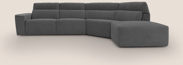 Clark Divano angolare con opzione relax elettrico in tessuto smacchiab