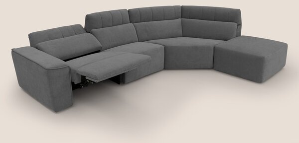 Clark Divano angolare con opzione relax elettrico in tessuto smacchiab
