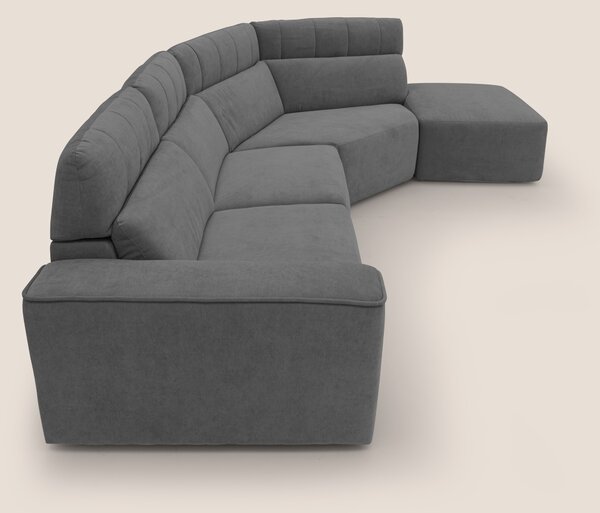 Clark Divano angolare con opzione relax elettrico in tessuto smacchiab