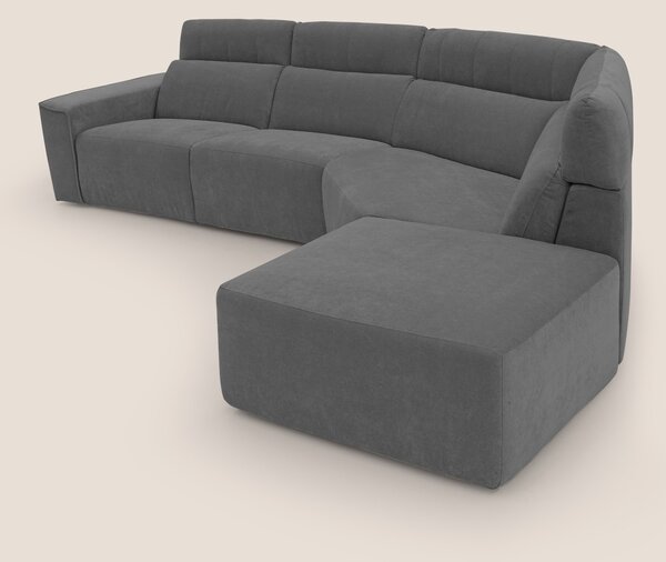 Clark Divano angolare con opzione relax elettrico in tessuto smacchiab