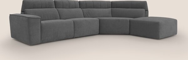 Clark Divano angolare con opzione relax elettrico in tessuto smacchiab