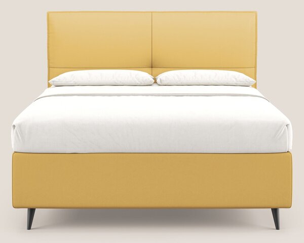 Greta letto contenitore dimensioni SLIM con testata trapuntata in ecop