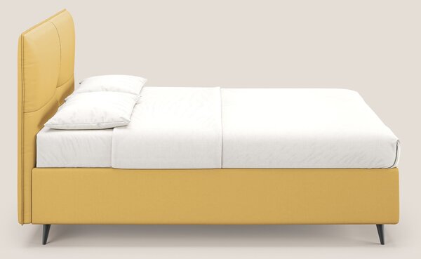 Greta letto contenitore dimensioni SLIM con testata trapuntata in ecop