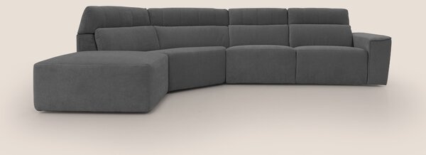 Clark Divano angolare con opzione relax elettrico in tessuto smacchiab
