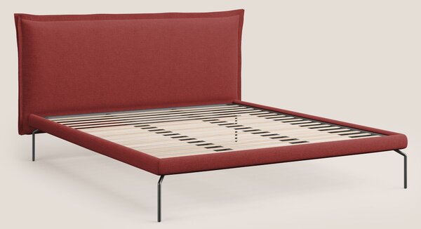 Eric letto imbottito design minimal in morbido tessuto impermeabile T1