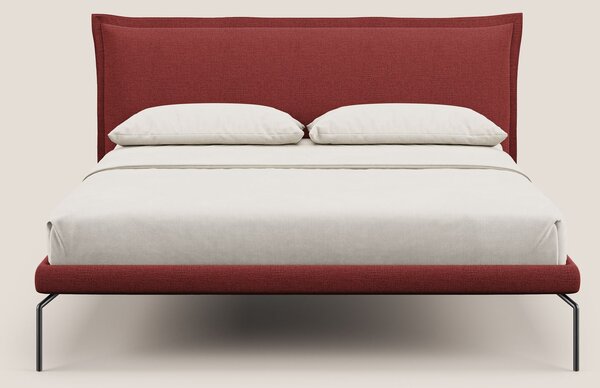 Eric letto imbottito design minimal in morbido tessuto impermeabile T1