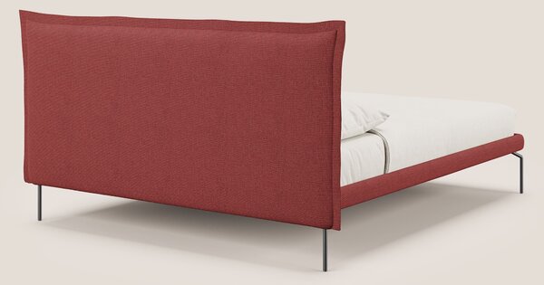 Eric letto imbottito design minimal in morbido tessuto impermeabile T1