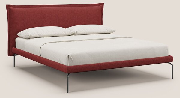Eric letto imbottito design minimal in morbido tessuto impermeabile T1