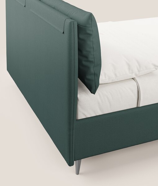 Elsa letto imbottito con vano contenitore in tessuto smacchiabile T05