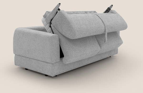 Happy Divano letto matrimoniale con materasso h18 cm in tessuto imperm