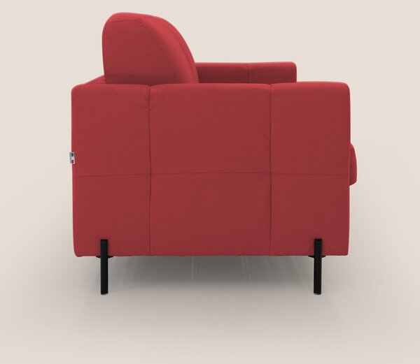 Ortensia divano letto materasso H18 cm con piedi alti in elegante micr