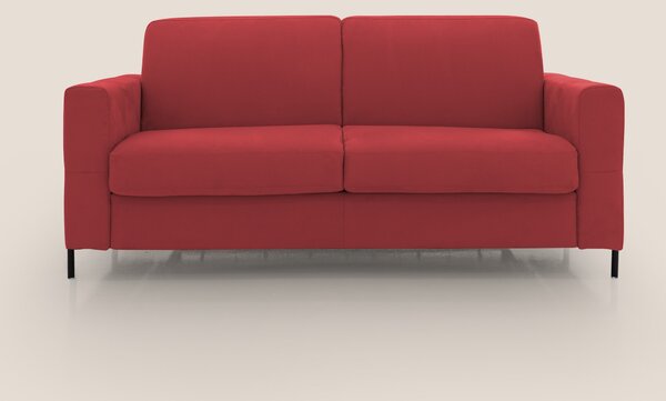 Ortensia divano letto materasso H18 cm con piedi alti in elegante micr