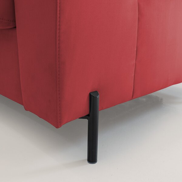 Ortensia divano letto materasso H18 cm con piedi alti in elegante micr