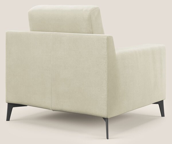 Prestige poltroncina moderna in microfibra smacchiabile T11 panna