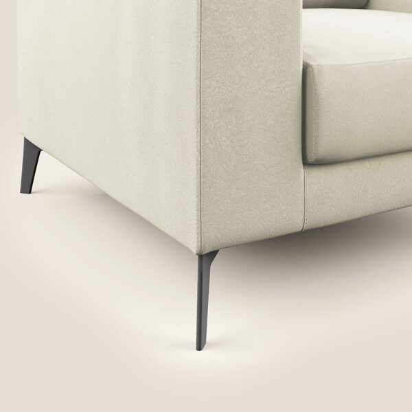 Prestige poltroncina moderna in microfibra smacchiabile T11 panna