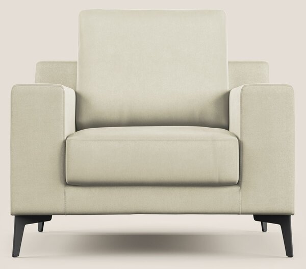 Prestige poltroncina moderna in microfibra smacchiabile T11 panna