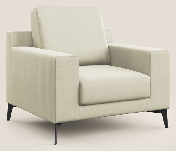 Prestige poltroncina moderna in microfibra smacchiabile T11 panna