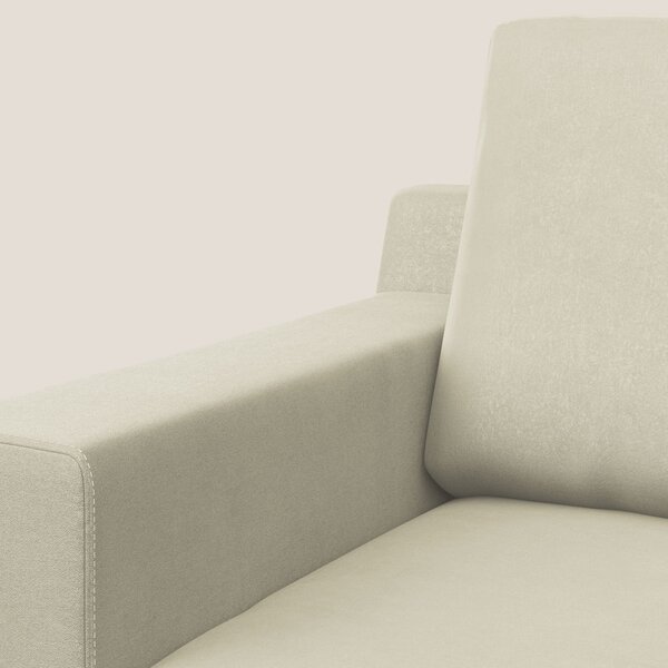 Prestige poltroncina moderna in microfibra smacchiabile T11 panna