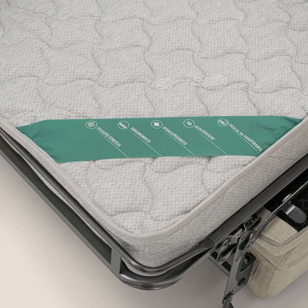 Bjorn divano letto sfoderabile con materasso H18 cm e poggiatesta recl