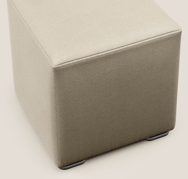 Cube pouf in microfibra smacchiabile T11 tortora