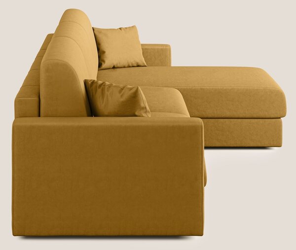 Chris Divano letto angolare con penisola in microfibra smacchiabile T1