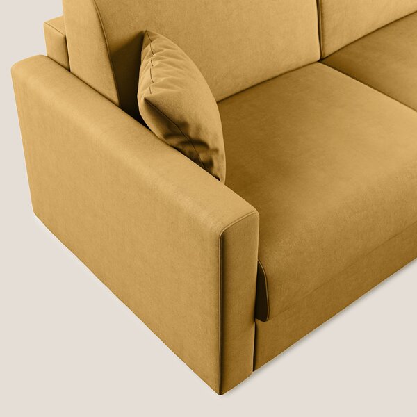 Chris Divano letto angolare con penisola in microfibra smacchiabile T1