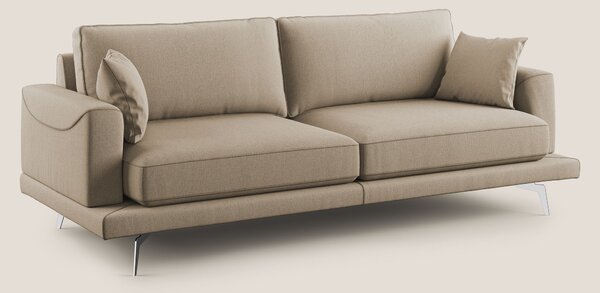 Dorian divano moderno in tessuto morbido antimacchia T05 beige