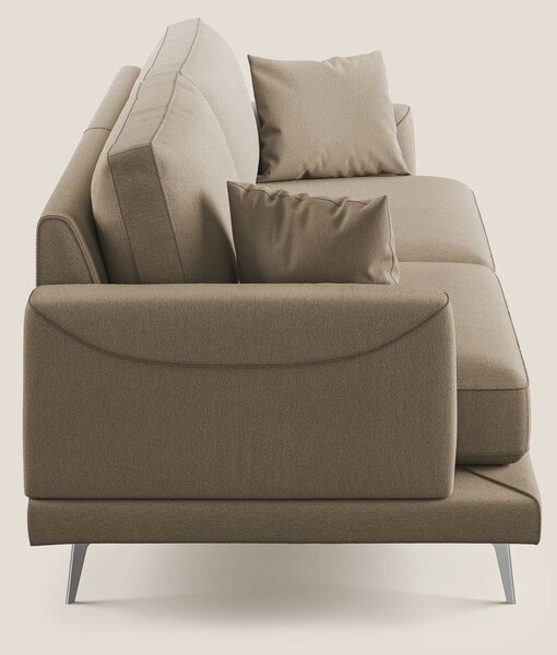 Dorian divano moderno in tessuto morbido antimacchia T05 beige