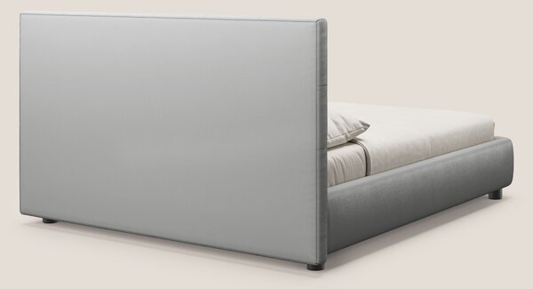 Minato letto imbottito contenitore con testata trapuntata in ecopelle