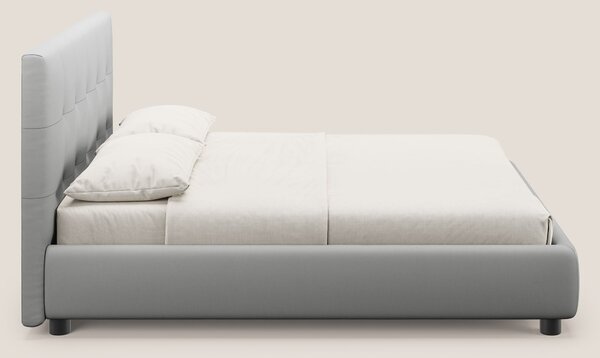 Minato letto imbottito contenitore con testata trapuntata in ecopelle