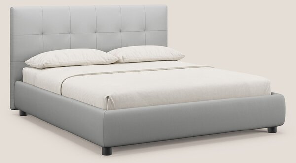 Minato letto imbottito contenitore con testata trapuntata in ecopelle