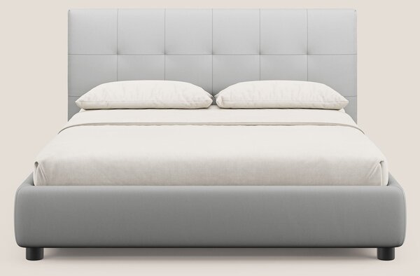 Minato letto imbottito contenitore con testata trapuntata in ecopelle