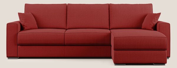 Dream Divano letto angolare in tessuto smacchiabile T05 rosso