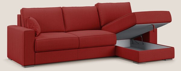 Dream Divano letto angolare in tessuto smacchiabile T05 rosso