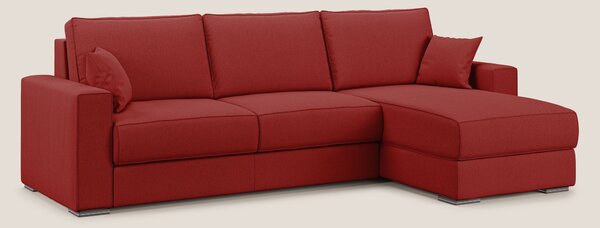 Dream Divano letto angolare in tessuto smacchiabile T05 rosso