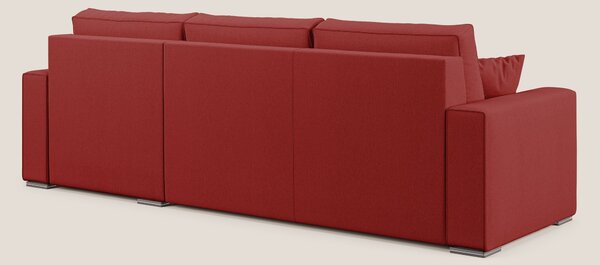 Dream Divano letto angolare in tessuto smacchiabile T05 rosso