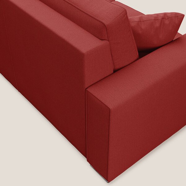 Dream Divano letto angolare in tessuto smacchiabile T05 rosso