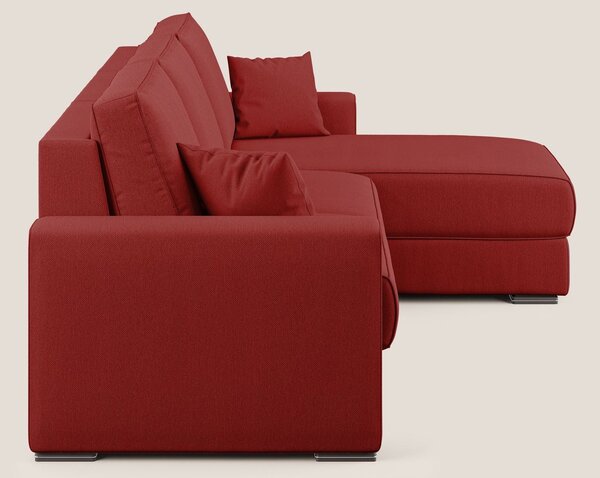 Dream Divano letto angolare in tessuto smacchiabile T05 rosso