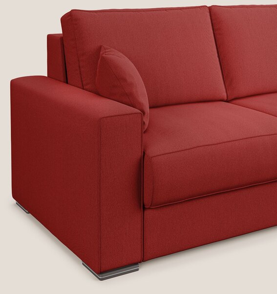 Dream Divano letto angolare in tessuto smacchiabile T05 rosso