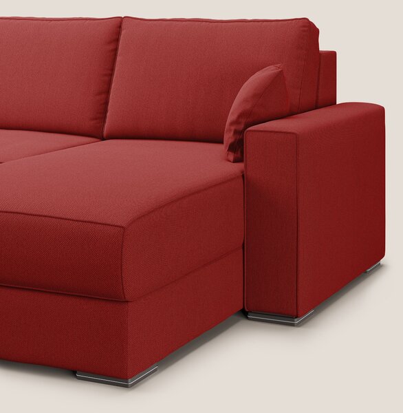 Dream Divano letto angolare in tessuto smacchiabile T05 rosso