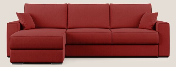 Dream Divano letto angolare in tessuto smacchiabile T05 rosso