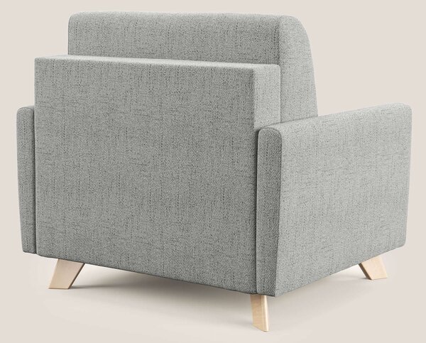 Edgar poltrona letto in tessuto felis impermeabile T03 grigio chiaro