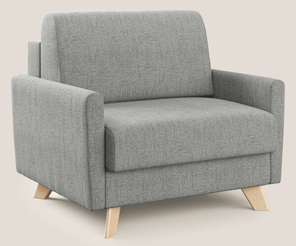 Edgar poltrona letto in tessuto felis impermeabile T03 grigio chiaro