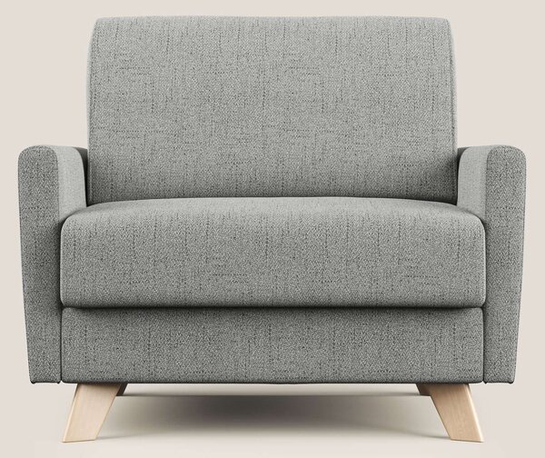 Edgar poltrona letto in tessuto felis impermeabile T03 grigio chiaro