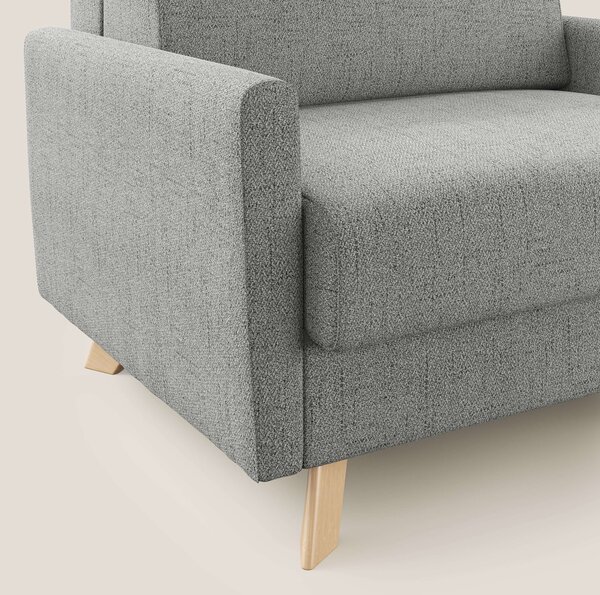 Edgar poltrona letto in tessuto felis impermeabile T03 grigio chiaro